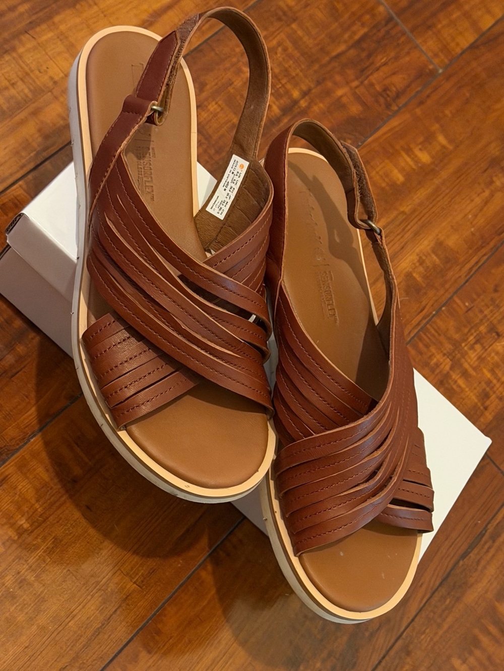 Timberland Brown Strappy Leather Slingback Sandals